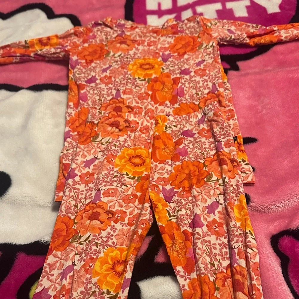 Floral Long-Sleeve Jumpsuit - Picture 1 of 4